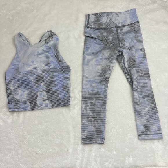 Athleta Girl High Rise Chit Chat Capri Legging Set‎ Girls Size XS (6) Athletic - Picture 4 of 11
